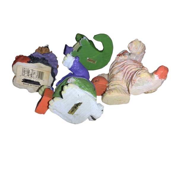 Halloween Figurines Set Of 4 - Witch Mummy Dinosaur & Frankenstein Designs - Picture 9 of 9